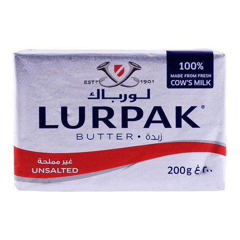 LURPAK UNSALTED BUTTER 200GM - Nazar Jan's Supermarket