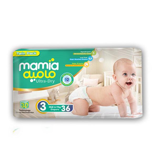 MAMIA TWIN PACK 3 MIDI DAIPERS 36PCS - Nazar Jan's Supermarket