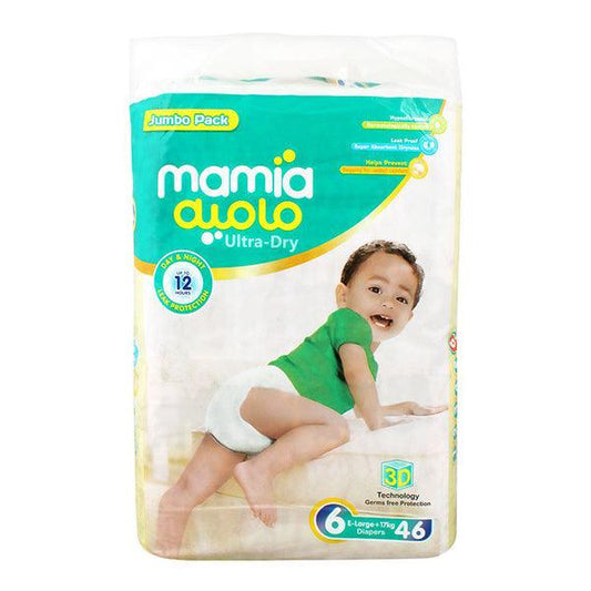 MAMIA ULTRA DRY E-LARGE 17+KG SIZE 6 6PCS - Nazar Jan's Supermarket