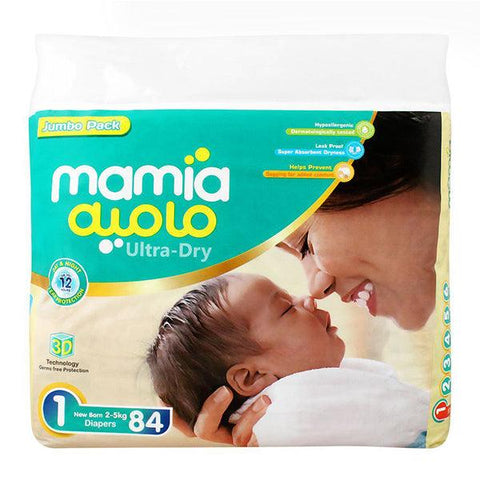 MAMIA ULTRA DRY NEW BORN 2-5KG SIZE 1 84PCS - Nazar Jan's Supermarket