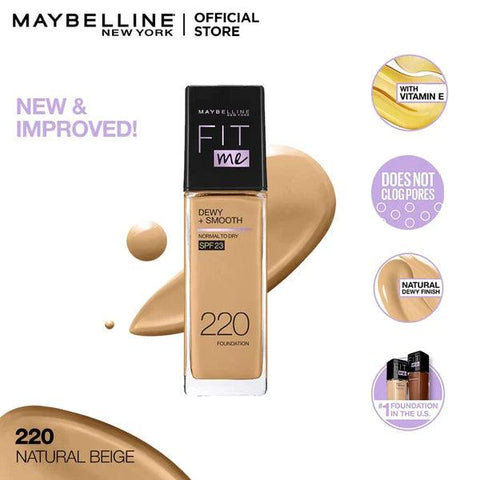 MAYBELLINE FIT ME FOUNDATION 220 NATURAL BEIGE 30ML - Nazar Jan's Supermarket