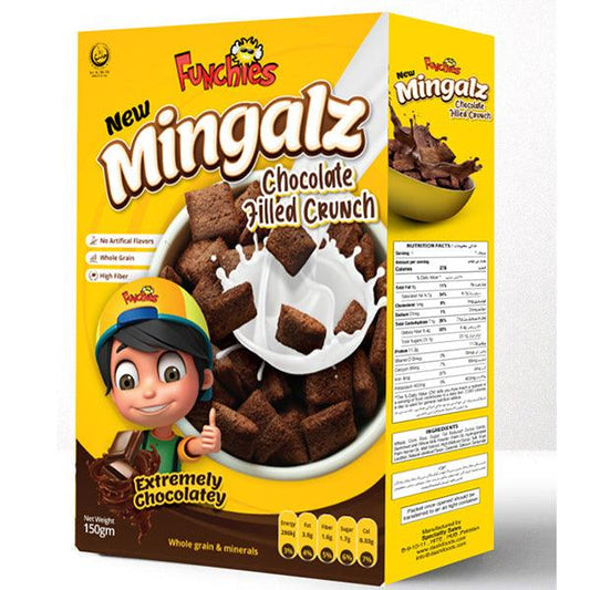 MINGALZ CHOCOLATE FILLED CRUNCH 150GM - Nazar Jan's Supermarket