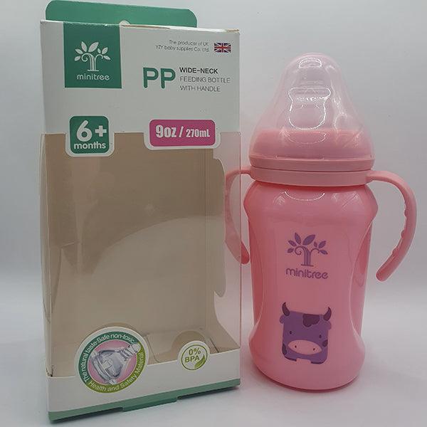 MINITREE FEEDING BOTTLE W/HANDLE 6M+ 270ML ZR-029 - Nazar Jan's Supermarket