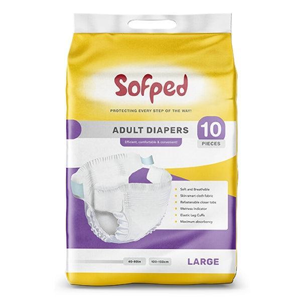 MOMSE SOFPED ADULT DIAPERS EXTRA LARGE 10 PI - Nazar Jan's Supermarket