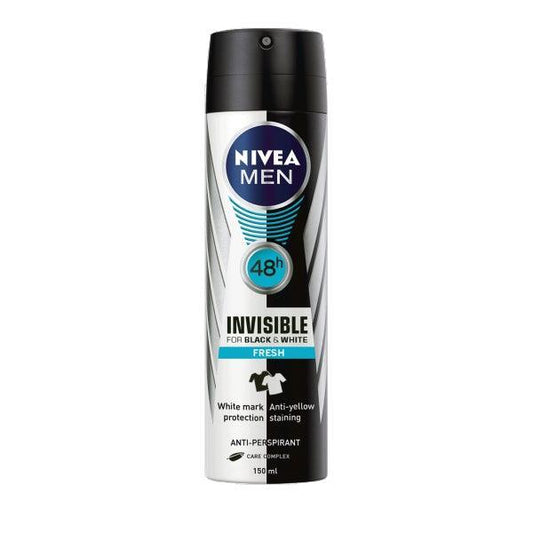 NIVEA BLACK & WHITE INVISIBLE BODY SPRAY 150ML - Nazar Jan's Supermarket