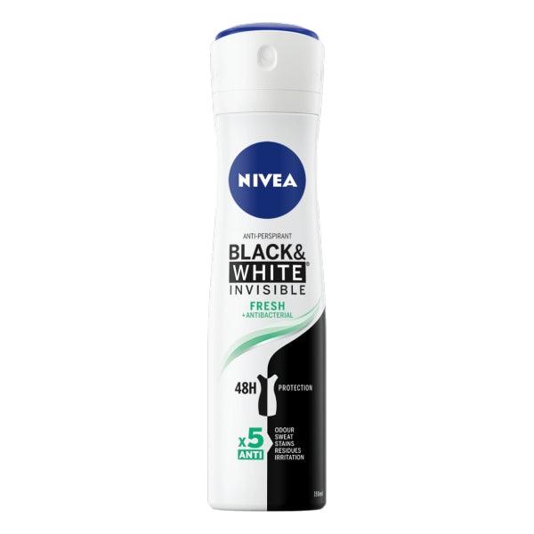 NIVEA BLACK & WHITE INVISIBLE CLEAN BODY SPRAY 150ML - Nazar Jan's Supermarket