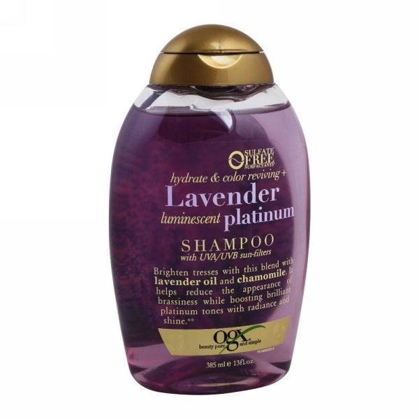 OGX LAVENDER LUMINESCENT PLATINUM SHAMPOO 385ML - Nazar Jan's Supermarket