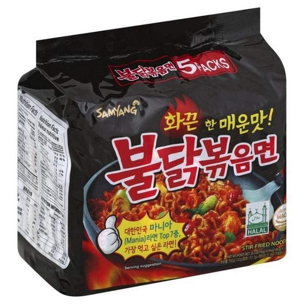 SAMYANG KOREA NOODLES BLACK HOT CHICKEN 5#140GM PACK - Nazar Jan's Supermarket