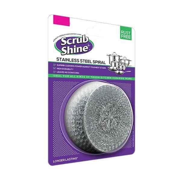 SCRUB SHINE STAINLESS STEEL SPIRAL 1 - Nazar Jan's Supermarket