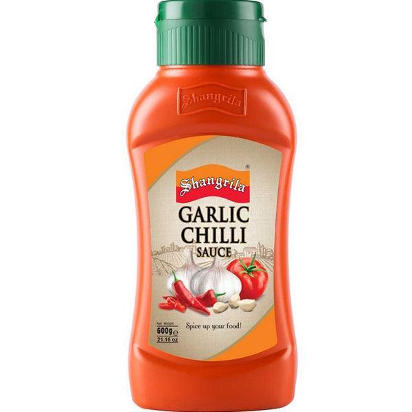 SHANGRILA GARLIC CHILLI SAUCE SQUEEZE BOTTLE 600GM - Nazar Jan's Supermarket