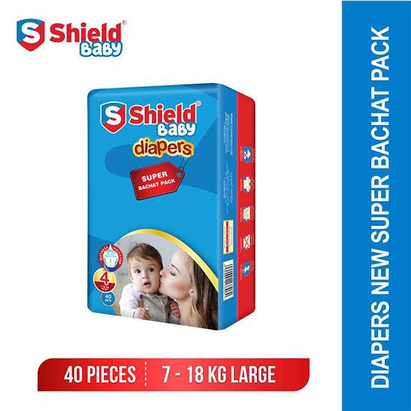 SHIELD BABY DIAPER SUPER BACHAT LARGE 40PCS - Nazar Jan's Supermarket