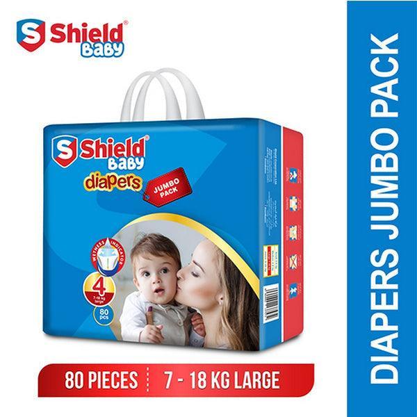 SHIELD BABY DIAPERS LARGE 7-18KG 80 PCS - Nazar Jan's Supermarket