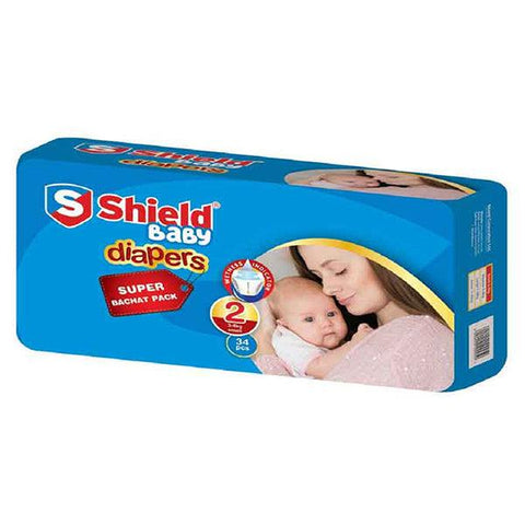 SHIELD BABY DIAPERS SUPER SMALL PACK 34PCS - Nazar Jan's Supermarket