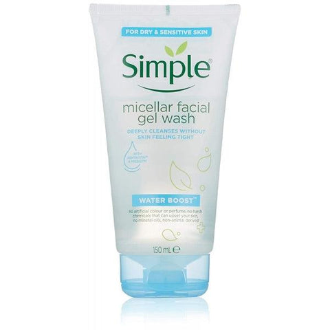 SIMPLE WATER BOOST MICELLAR FACIAL GEL WASH 150ML - Nazar Jan's Supermarket