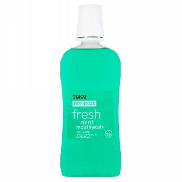 TESCO ESSENTIALS FRESH MINT MOUTH WASH 500ML - Nazar Jan's Supermarket