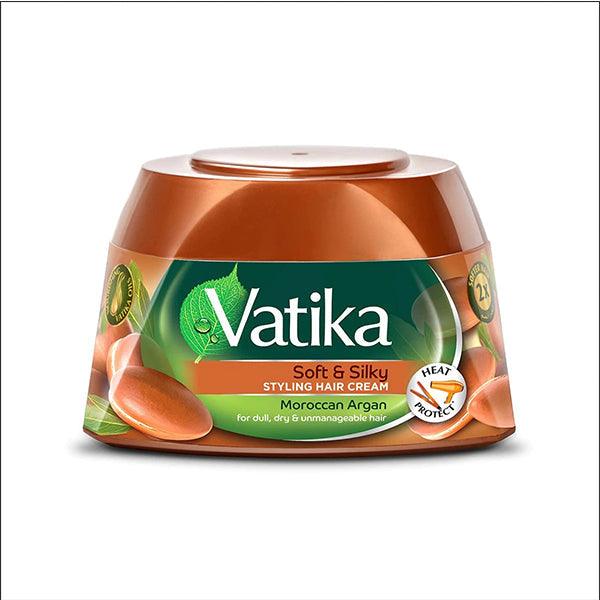 VATIKA SOFT & SILKY STYLING ARGAN HAIR CREAM 140ML - Nazar Jan's Supermarket