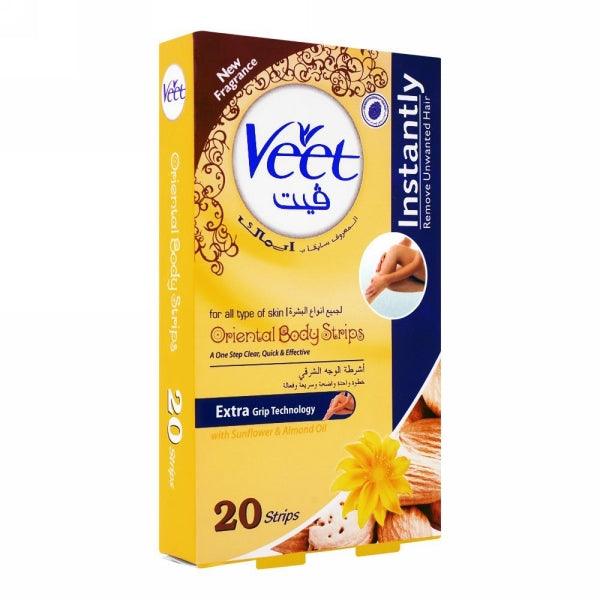 VEET BODY STRIPS SUN FLOWER & ESSENTIAL OILS 8STRIPS - Nazar Jan's Supermarket