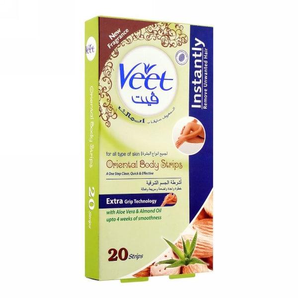 VEET BODY STRIPS WITH ALOEVERA ALMOND OIL 20STRIPS - Nazar Jan's Supermarket