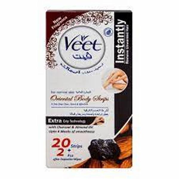 VEET BODY STRIPS WITH CHARCOAL & ALMOND OIL 22PCS - Nazar Jan's Supermarket