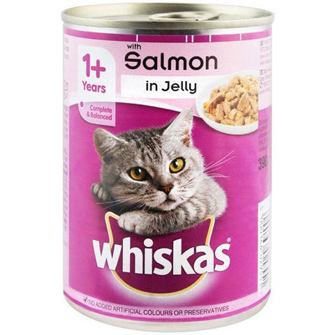 WHISKAS SALMON IN JELLY 1+ 390G TIN - Nazar Jan's Supermarket