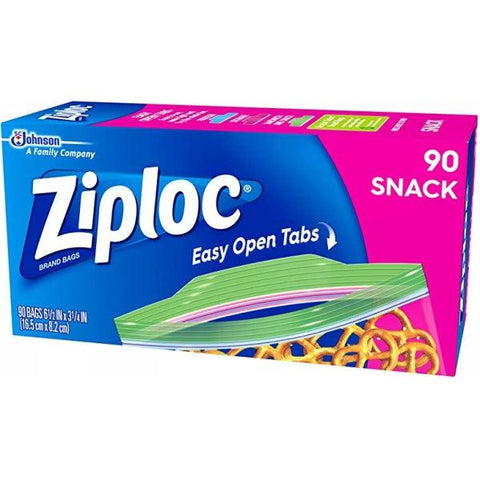 ZIPLOC SNACK BAGS EASY OPEN TABS 90CT - Nazar Jan's Supermarket